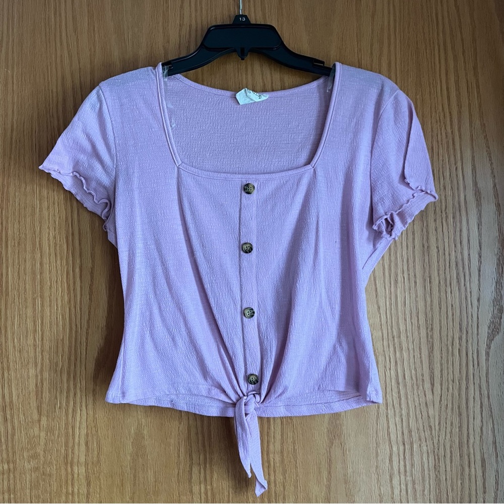 One Step Up lavender/lilac square neck cuteTop